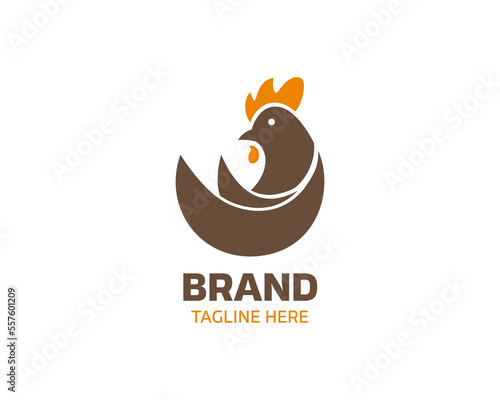 Minimalist chicken logo