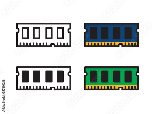 Memory icon vector, RAM icon vector Random Access Memory symbols, computer for app web logo banner button icon - Vector