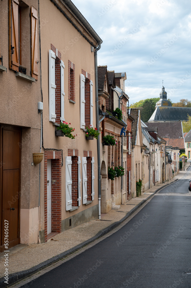 Beautiful French architecture in Champagne sparkling wine making town Hautvillers, Champagne, France