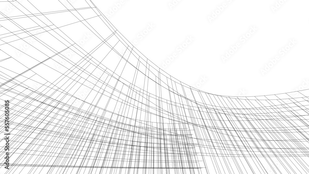 Modern architecture building vector 3d illustration Modern architecture building vector 3d illustration