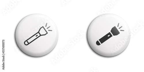 Flashlight icon isolated on white background. Flat vector illustration.