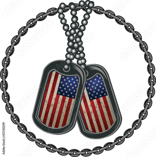 Army Dog Tag and cartridge photo