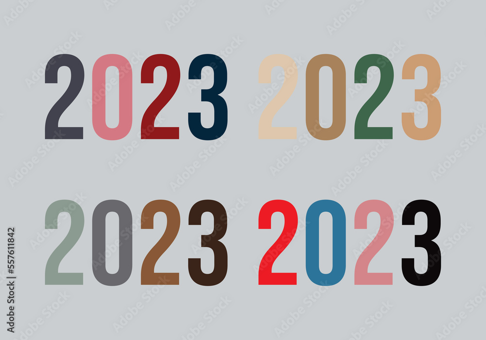 Happy new year 2023 square template with 3D hanging number. Greeting concept for 2023 new year celebration Happy new year 2023 square template with 3D hanging number. Greeting concept for 2023 new year celebration
