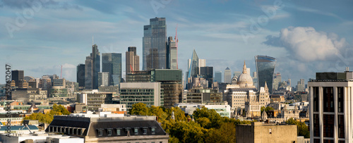 Obraz na płótnie UK, England, London, City pano from Post Building w salonie
