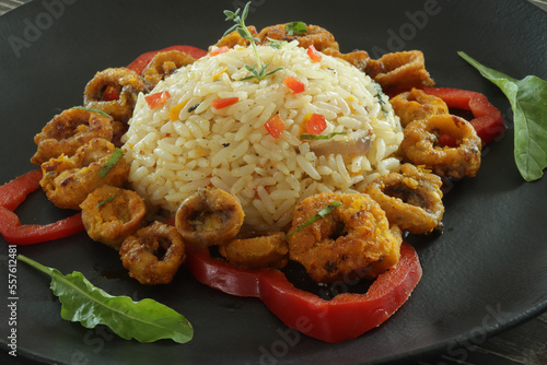 Lula Empanada / Rice with Squid Empanada and Vegetables photo