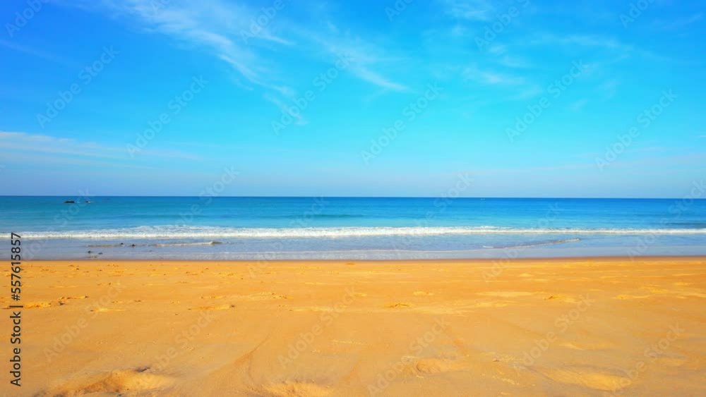 Stunning view of crystal clear waters, secret paradise beach in Phuket, Thailand. Most beautiful tropical sea in the world. Nature landscape on sunny summer day. Vacation and relaxation concept. 4K
Stunning view of crystal clear waters, secret paradise beach in Phuket, Thailand. Most beautiful tropical sea in the world. Nature landscape on sunny summer day. Vacation and relaxation concept. 4K