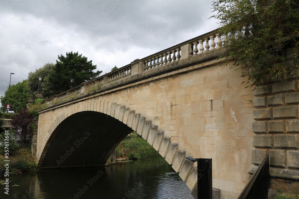 North Parade Bridge over the Avon River in Bath, England Great Britain