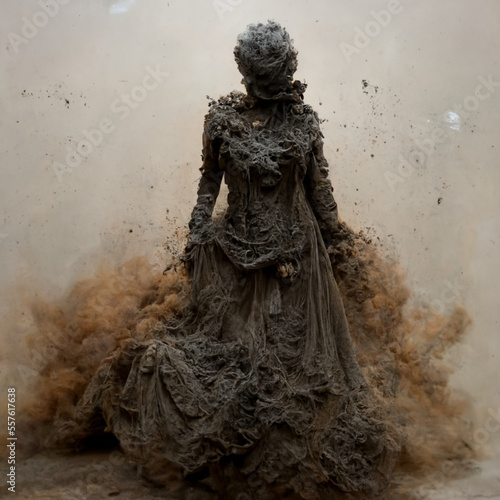 Woman made of smoke and dust