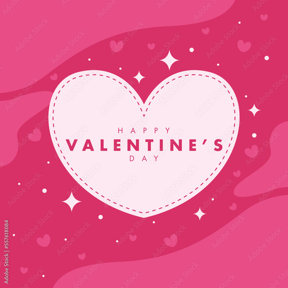 valentine day sale banner background in flat design