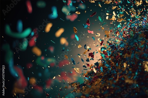 Colorful Confetti Rain - Depth Of Field 