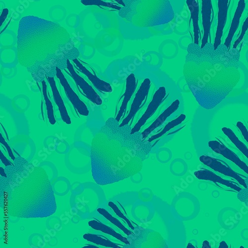 Ocean sea animals seamless jellyfish pattern for wrapping paper and kids clothes print and fabrics and linens © Tetiana