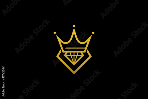 vector graphic of diamond king logo template, jewelry logo symbol, luxury diamond icon