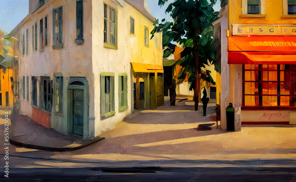 In the city on the corner of a triangular house