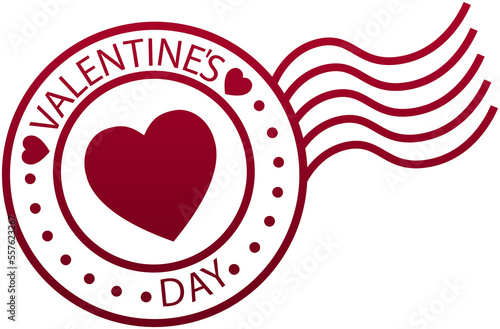 Valentine's Day postage stamp in red