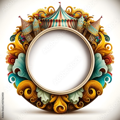 illustration of a nice round frame, with a circus theme