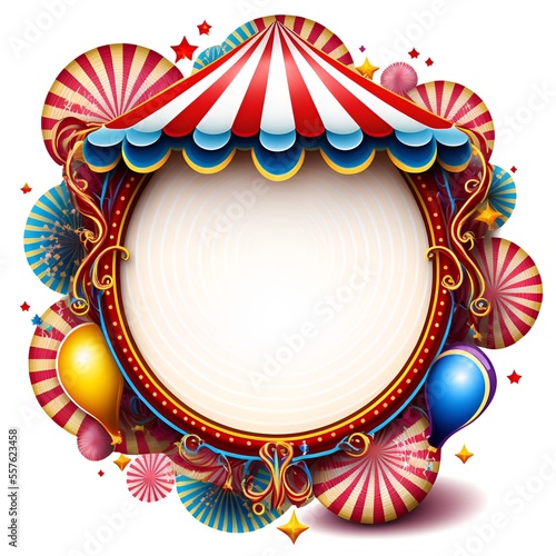 illustration of a nice round frame, with a circus theme