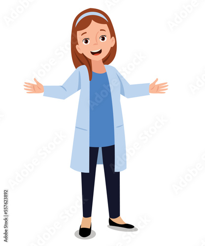 Illustration of a cute female doctor