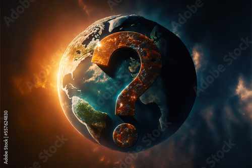 planet earth with question mark