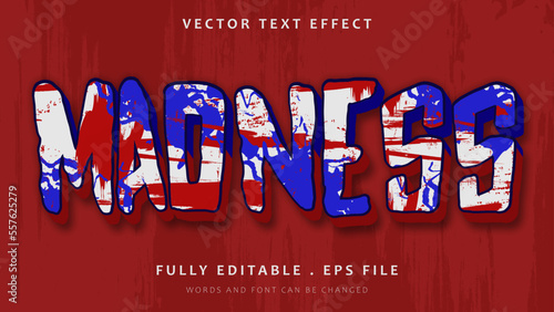 3d Grunge Word Madness Editable Text Effect Design Template