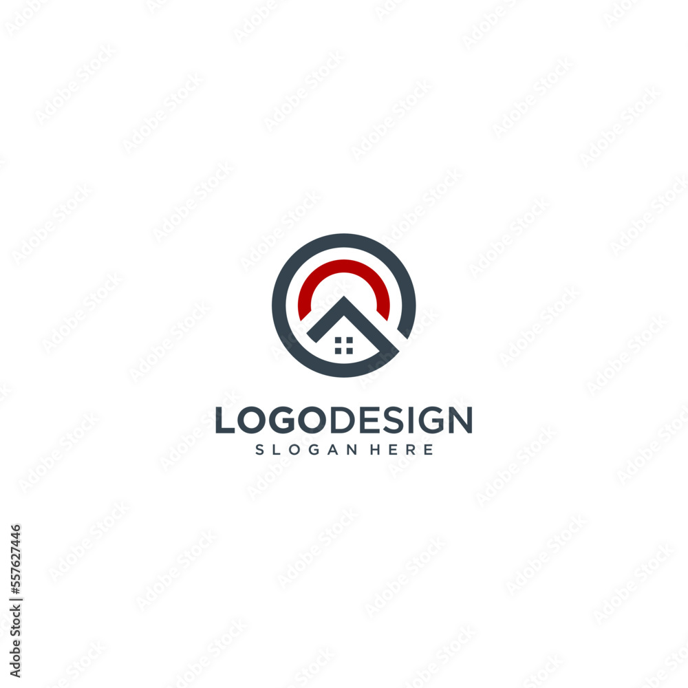 letter CG with home logo design template