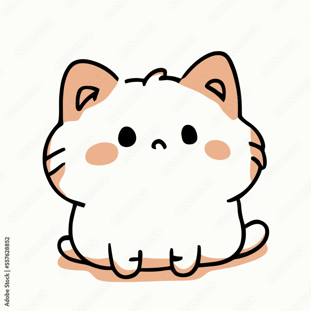 Cute Cat illustration Cat kawaii chibi vector drawing style Cat cartoon ...