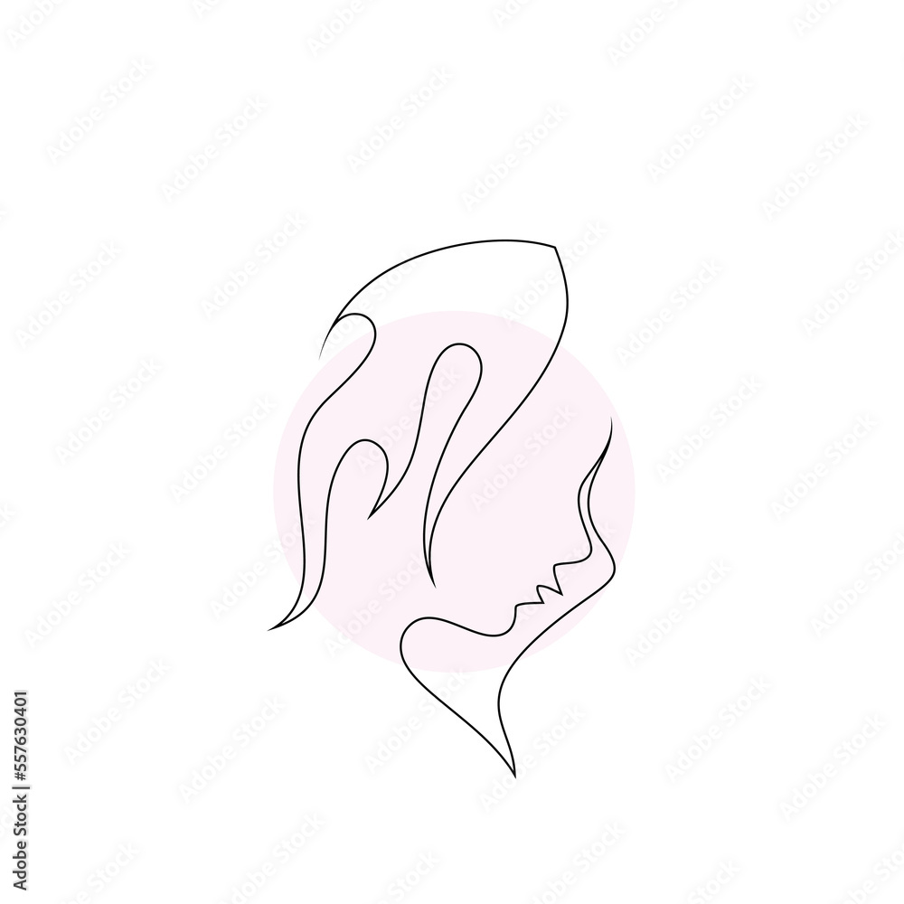 Minimalist beauty salon line art logo design