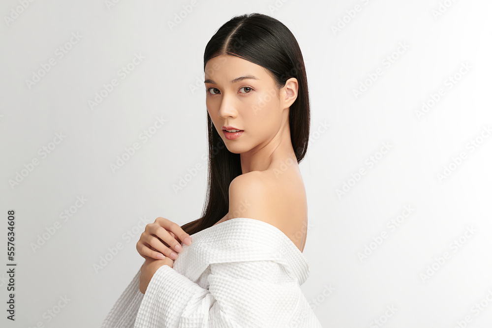 Beautiful young asian woman with clean fresh skin on white background, Face care, Facial treatment, Cosmetology, beauty and spa, Asian women portrait. Beautiful young asian woman with clean fresh skin on white background, Face care, Facial treatment, Cosmetology, beauty and spa, Asian women portrait.