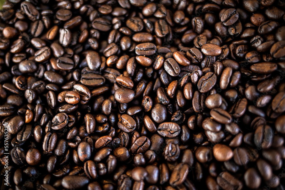 Close up of a group of coffee beans Close up of a group of coffee beans
