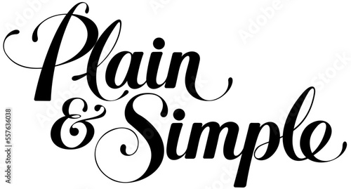 Plain & Simple - custom calligraphy text