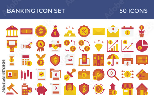 Banking Flat Icon Set