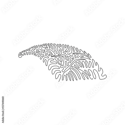 Single one line drawing of long snouted anteater. Swirl curl style Continuous line draw graphic design vector illustration of long heads mammal for icon, symbol, company logo, poster wall decor