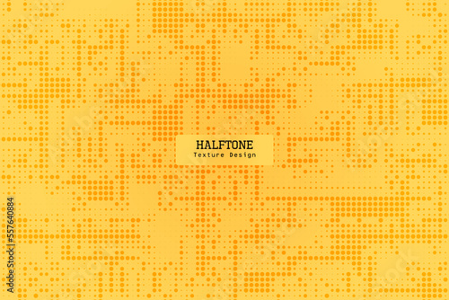 Abstract background yellow binary design with dot pattern gradient halftone design 