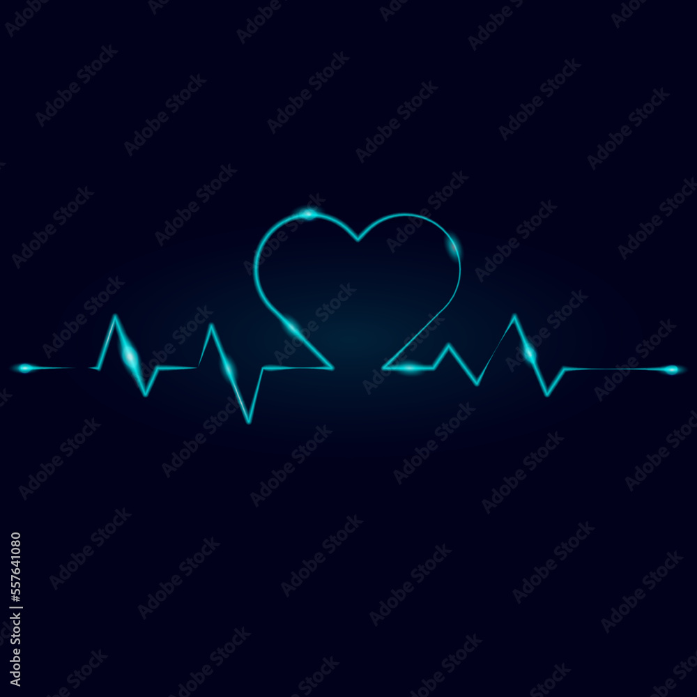 Cardiogram of love. Ilustrasi vector.