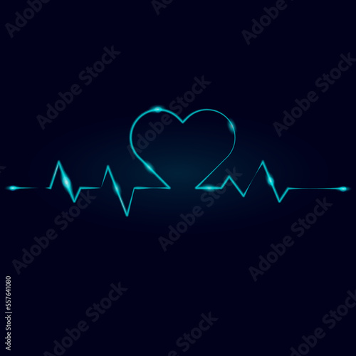 Cardiogram of love. Ilustrasi vector.