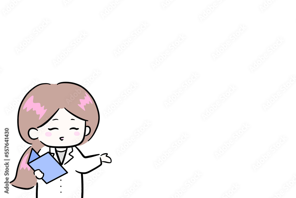 白いボードを指して説明をする女性 にこやかに説明する女性 ノートを持つ女性 イラスト 医師 ポップ 余白スペース コピースペース 白いボードを指して説明をする女性 にこやかに説明する女性 ノートを持つ女性 イラスト 医師 ポップ 余白スペース コピースペース