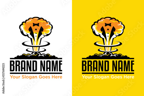 tuxedo bomb bow tie illustration logo