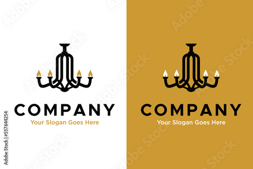 chandelier black illustration logo