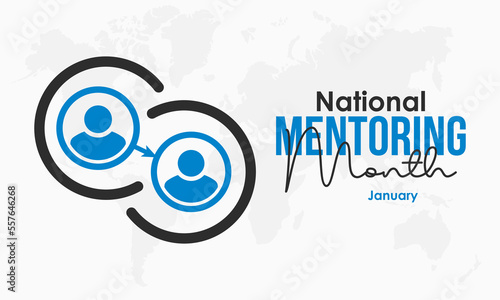 Vector illustration design concept of National Mentoring Month observed on Every January
