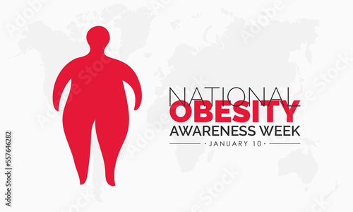 Vector illustration design concept of National Obesity Awareness Week observed on January 10
