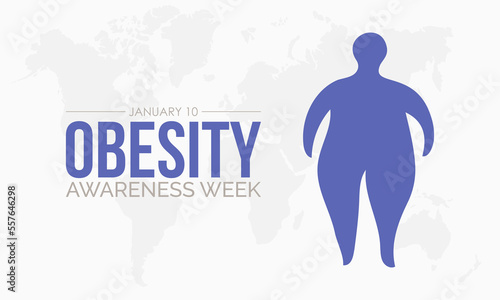 Vector illustration design concept of National Obesity Awareness Week observed on January 10