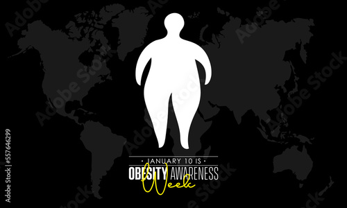 Vector illustration design concept of National Obesity Awareness Week observed on January 10