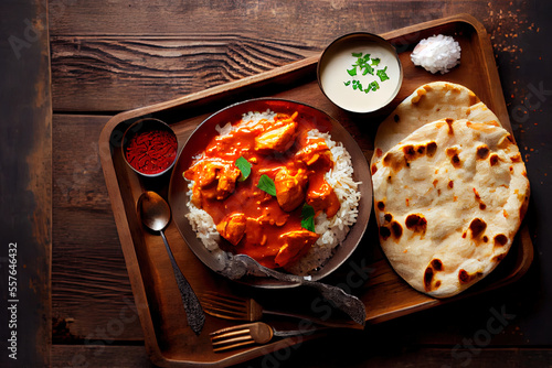 Chicken tikka masala spicy curry meat food