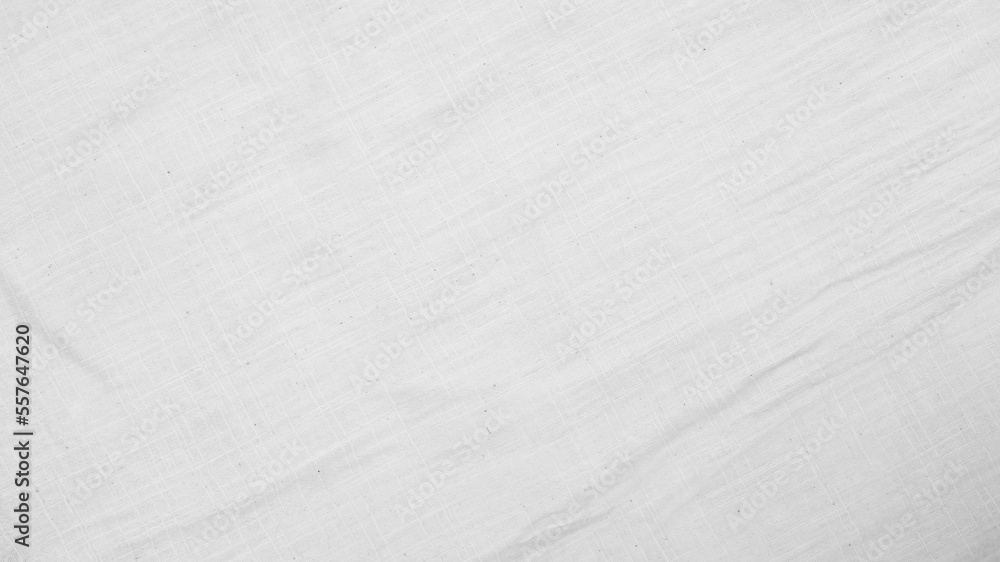 Obraz premium Fabric backdrop White linen canvas crumpled natural cotton fabric Natural handmade linen top view background Organic Eco textiles White Fabric linen texture