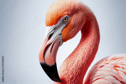 An American Flamingo portrait. Made with Generative AI Technology