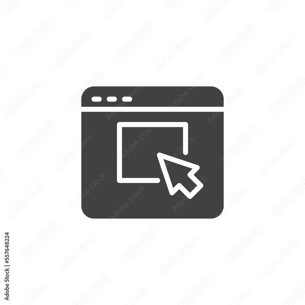 Webpage and cursor vector icon Webpage and cursor vector icon