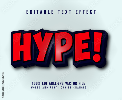 Hype editable text effect vector template 
