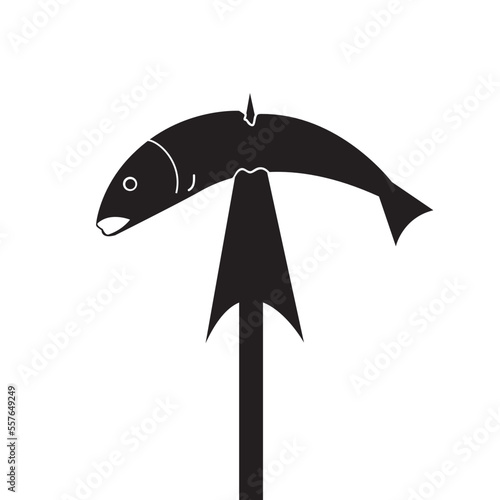 fish on a spear