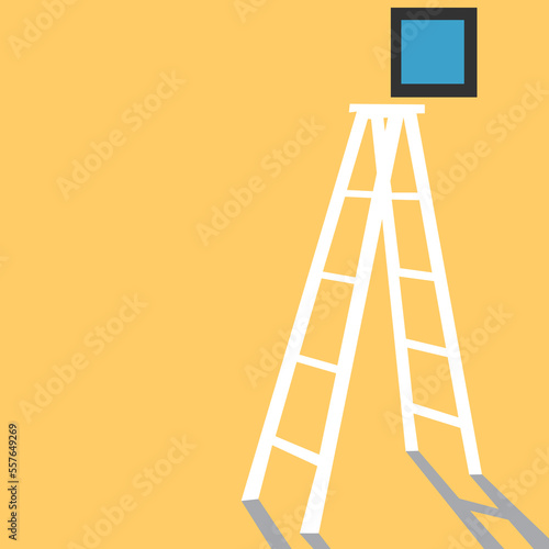 Ladder up to window