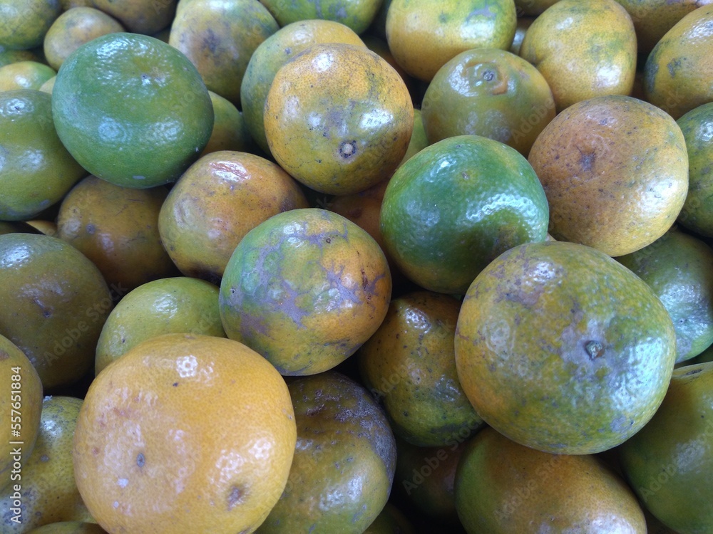 fresh orange selling in the market, top view fresh orange selling in the market, top view
