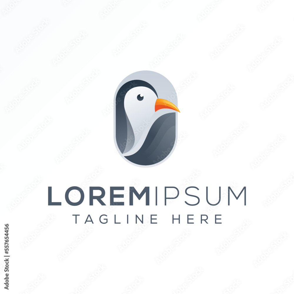 Obraz premium Penguin logo design ready to print